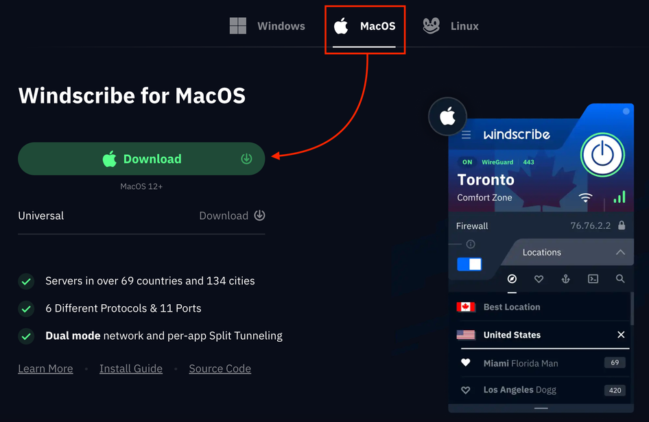 MacOS Download Page